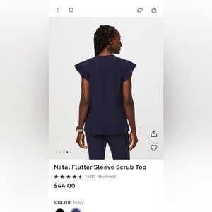 Figs Natal Flutter Sleeve scrub top